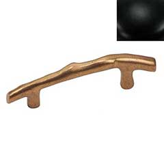 Hardware International [12-103-BL] Solid Brass Cabinet Pull Handle - Standard Sized - Natural Series - Flat Black Finish - 3&quot; C/C - 4 5/8&quot; L