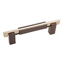 Hardware International [01-103-EP] Solid Bronze Cabinet Pull Handle - Standard Sized - Edge Series - Espresso / Platinum Finish - 3&quot; C/C - 3 3/4&quot; L