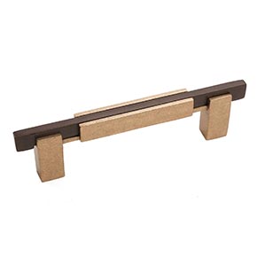 Hardware International [01-104-CE] Solid Bronze Cabinet Pull Handle - Standard Sized - Edge Series - Champagne / Espresso Finish - 4" C/C - 5 1/4" L