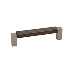 Hardware International [03-196-PE] Solid Bronze Cabinet Pull Handle - Standard Sized - Angle Series - Platinum / Espresso Finish - 96mm C/C - 4 1/8&quot; L