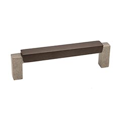 Hardware International [03-203-PE] Solid Bronze Cabinet Pull Handle - Standard Sized - Angle Series - Platinum / Espresso Finish - 3&quot; C/C - 3 1/8&quot; L