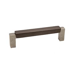 Hardware International [03-296-PE] Solid Bronze Cabinet Pull Handle - Standard Sized - Angle Series - Platinum / Espresso Finish - 96mm C/C - 4 1/8&quot; L