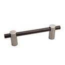 Hardware International [04-196-PE] Solid Bronze Cabinet Pull Handle - Standard Sized - Curve Series - Platinum / Espresso Finish - 96mm C/C - 4 3/4" L