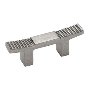 Hardware International [14-115-P] Solid Bronze Cabinet Pull Handle - Standard Sized - Deco Series - Platinum Finish - 1 1/2" C/C - 3" L