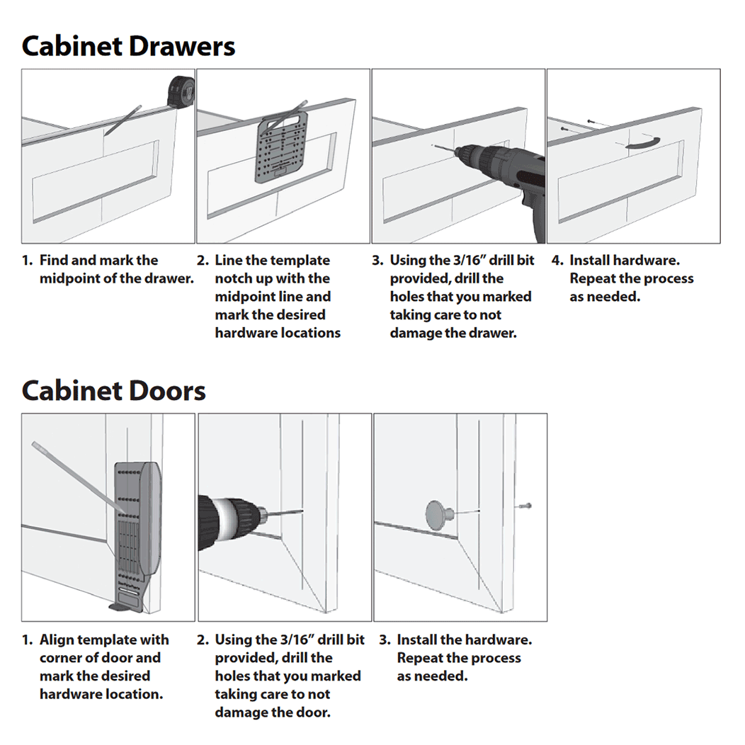 Hardware Resources [HDT-RPKIT-R] Pull & Knob Drill Template