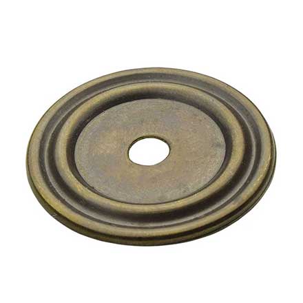 Horton Brasses [BP-14-A] Solid Brass Cabinet Knob Backplate - Classic - Antique Finish - 1 1/4" Dia.