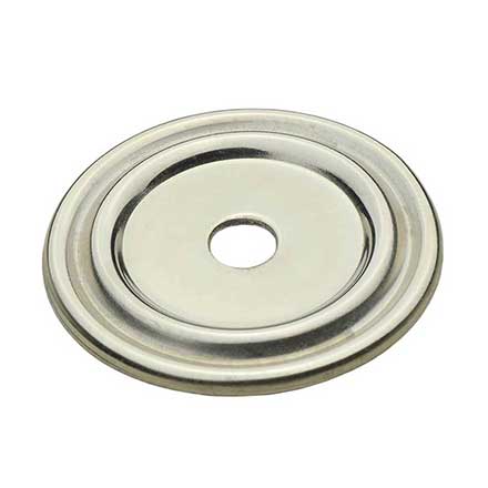 Horton Brasses [BP-14-PN] Solid Brass Cabinet Knob Backplate - Classic - Polished Nickel Finish - 1 1/4" Dia.