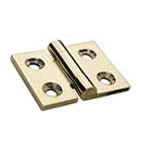 Horton Brasses [PB-405-B] Solid Brass Box & Clock Cabinet Door Butt Hinge - Square Corner - Polished Brass Unlacquered Finish - Pair - 1" H x 1 1/4" W
