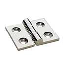 Horton Brasses [PB-405-PN] Solid Brass Box & Clock Cabinet Door Butt Hinge - Square Corner - Polished Nickel Finish - Pair - 1" H x 1 1/4" W