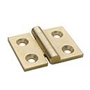 Horton Brasses [PB-405-SB] Solid Brass Box & Clock Cabinet Door Butt Hinge - Square Corner - Satin Brass Unlacquered Finish - Pair - 1" H x 1 1/4" W