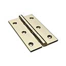 Horton Brasses [PB-409-B] Solid Brass Cabinet Door Butt Hinge - Square Corner - Polished Brass Unlacquered Finish - Pair - 2 1/2&quot; H x 1 1/2&quot; W