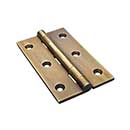 Horton Brasses [PB-409-LA] Solid Brass Cabinet Door Butt Hinge - Square Corner - Light Antique Finish - Pair - 2 1/2&quot; H x 1 1/2&quot; W