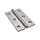 Horton Brasses [PB-409-SN] Solid Brass Cabinet Door Butt Hinge - Square Corner - Satin Nickel Finish - Pair - 2 1/2&quot; H x 1 1/2&quot; W