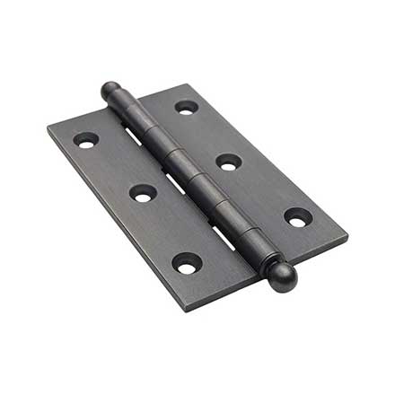 Horton Brasses [PB-409B-DA] Solid Brass Cabinet Door Butt Hinge - Ball Tip - Square Corner - Oil Rubbed Bronze Finish - Pair - 2 1/2&quot; H x 1 1/2&quot; W