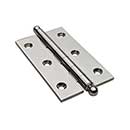 Horton Brasses [PB-409B-PN] Solid Brass Cabinet Door Butt Hinge - Ball Tip - Square Corner - Polished Nickel Finish - Pair - 2 1/2&quot; H x 1 1/2&quot; W