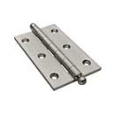 Horton Brasses [PB-409B-SN] Solid Brass Cabinet Door Butt Hinge - Ball Tip - Square Corner - Satin Nickel Finish - Pair - 2 1/2&quot; H x 1 1/2&quot; W