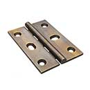 Horton Brasses [PB-410-A] Solid Brass Cabinet Door Butt Hinge - Square Corner - Adjustable - Antique Finish - Pair - 2 1/2&quot; H x 1 3/4&quot; W