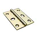 Horton Brasses [PB-410-B] Solid Brass Cabinet Door Butt Hinge - Square Corner - Adjustable - Polished Brass Unlacquered Finish - Pair - 2 1/2&quot; H x 1 3/4&quot; W