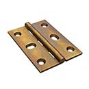Horton Brasses [PB-410-LA] Solid Brass Cabinet Door Butt Hinge - Square Corner - Adjustable - Light Antique Finish - Pair - 2 1/2&quot; H x 1 3/4&quot; W