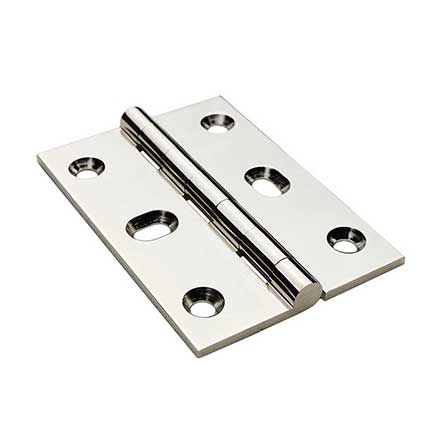 Horton Brasses [PB-410-PN] Solid Brass Cabinet Door Butt Hinge - Square Corner - Adjustable - Polished Nickel Finish - Pair - 2 1/2&quot; H x 1 3/4&quot; W