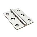 Horton Brasses [PB-410-PN] Solid Brass Cabinet Door Butt Hinge - Square Corner - Adjustable - Polished Nickel Finish - Pair - 2 1/2&quot; H x 1 3/4&quot; W