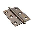 Horton Brasses [PB-410B-A] Solid Brass Cabinet Door Butt Hinge - Ball Tip - Square Corner - Adjustable - Antique Finish - Pair - 2 1/2&quot; H x 1 3/4&quot; W