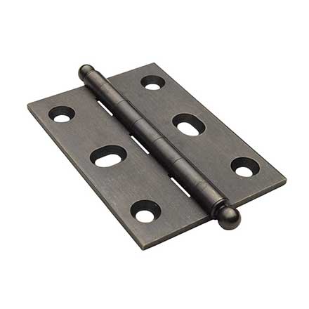 Horton Brasses [PB-410B-DA] Solid Brass Cabinet Door Butt Hinge - Ball Tip - Square Corner - Adjustable - Oil Rubbed Bronze Finish - Pair - 2 1/2&quot; H x 1 3/4&quot; W