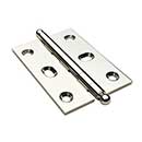 Horton Brasses [PB-410B-PN] Solid Brass Cabinet Door Butt Hinge - Ball Tip - Square Corner - Adjustable - Polished Nickel Finish - Pair - 2 1/2&quot; H x 1 3/4&quot; W