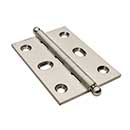 Horton Brasses [PB-410B-SN] Solid Brass Cabinet Door Butt Hinge - Ball Tip - Square Corner - Adjustable - Satin Nickel Finish - Pair - 2 1/2&quot; H x 1 3/4&quot; W
