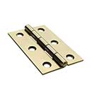 Horton Brasses [DH-2-B] Solid Brass Cabinet Door Butt Hinge - Rolled Barrel - Square Corner - Polished Brass Unlacquered Finish - Pair - 2 1/2&quot; H x 1 5/8&quot; W