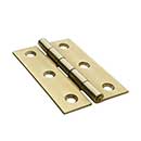 Horton Brasses [DH-2-SB] Solid Brass Cabinet Door Butt Hinge - Rolled Barrel - Square Corner - Satin Brass Unlacquered Finish - Pair - 2 1/2&quot; H x 1 5/8&quot; W