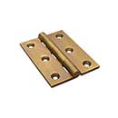Horton Brasses [PB-407-LA] Solid Brass Cabinet Door Butt Hinge - Square Corner - Light Antique Finish - Pair - 2&quot; H x 1 1/2&quot; W