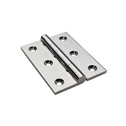 Horton Brasses [PB-407-PN] Solid Brass Cabinet Door Butt Hinge - Square Corner - Polished Nickel Finish - Pair - 2&quot; H x 1 1/2&quot; W