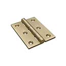 Horton Brasses [PB-407-SB] Solid Brass Cabinet Door Butt Hinge - Square Corner - Satin Brass Unlacquered Finish - Pair - 2&quot; H x 1 1/2&quot; W