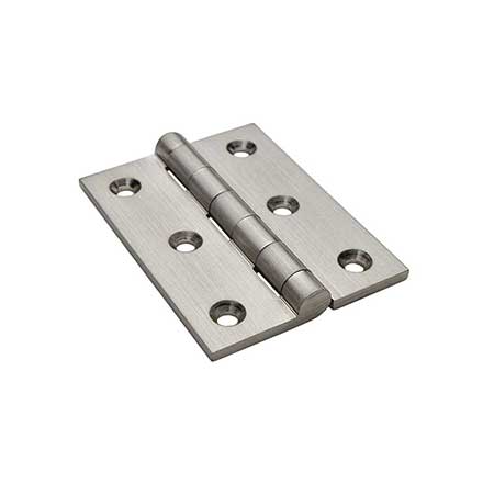 Horton Brasses [PB-407-SN] Solid Brass Cabinet Door Butt Hinge - Square Corner - Satin Nickel Finish - Pair - 2&quot; H x 1 1/2&quot; W