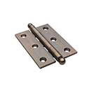 Horton Brasses [PB-407B-A] Solid Brass Cabinet Door Butt Hinge - Ball Tip - Square Corner - Antique Finish - Pair - 2&quot; H x 1 1/2&quot; W