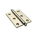 Horton Brasses [PB-407B-B] Solid Brass Cabinet Door Butt Hinge - Ball Tip - Square Corner - Polished Brass Unlacquered Finish - Pair - 2&quot; H x 1 1/2&quot; W