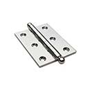 Horton Brasses [PB-407B-PN] Solid Brass Cabinet Door Butt Hinge - Ball Tip - Square Corner - Polished Nickel Finish - Pair - 2&quot; H x 1 1/2&quot; W
