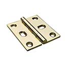 Horton Brasses [PB-408-B] Solid Brass Cabinet Door Butt Hinge - Square Corner - Adjustable - Polished Brass Unlacquered Finish - Pair - 2&quot; H x 1 3/4&quot; W