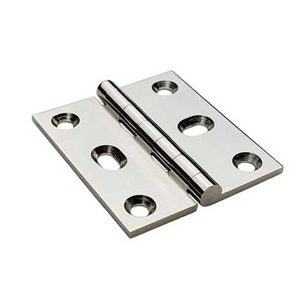 Horton Brasses [PB-408-PN] Solid Brass Cabinet Door Butt Hinge - Square Corner - Adjustable - Polished Nickel Finish - Pair - 2&quot; H x 1 3/4&quot; W