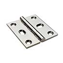 Horton Brasses [PB-408-PN] Solid Brass Cabinet Door Butt Hinge - Square Corner - Adjustable - Polished Nickel Finish - Pair - 2&quot; H x 1 3/4&quot; W