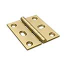Horton Brasses [PB-408-SB] Solid Brass Cabinet Door Butt Hinge - Square Corner - Adjustable - Satin Brass Unlacquered Finish - Pair - 2&quot; H x 1 3/4&quot; W