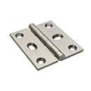 Horton Brasses [PB-408-SN] Solid Brass Cabinet Door Butt Hinge - Square Corner - Adjustable - Satin Nickel Finish - Pair - 2&quot; H x 1 3/4&quot; W