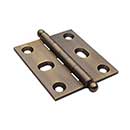 Horton Brasses [PB-408B-A] Solid Brass Cabinet Door Butt Hinge - Ball Tip - Square Corner - Adjustable - Antique Finish - Pair - 2&quot; H x 1 3/4&quot; W
