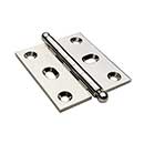 Horton Brasses [PB-408B-PN] Solid Brass Cabinet Door Butt Hinge - Ball Tip - Square Corner - Adjustable - Polished Nickel Finish - Pair - 2&quot; H x 1 3/4&quot; W
