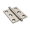 Horton Brasses [PB-408B-SN] Solid Brass Cabinet Door Butt Hinge - Ball Tip - Square Corner - Adjustable - Satin Nickel Finish - Pair - 2&quot; H x 1 3/4&quot; W