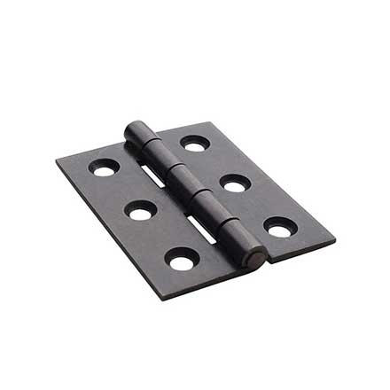 Horton Brasses [CP-11-DA] Solid Brass Cabinet Door Butt Hinge - Rolled Barrel - Square Corner - Oil Rubbed Bronze Finish - Pair - 2&quot; H x 1 9/16&quot; W