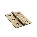 Horton Brasses [CP-11-LA] Solid Brass Cabinet Door Butt Hinge - Rolled Barrel - Square Corner - Light Antique Finish - Pair - 2&quot; H x 1 9/16&quot; W