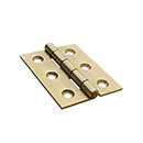 Horton Brasses [CP-11-SB] Solid Brass Cabinet Door Butt Hinge - Rolled Barrel - Square Corner - Satin Brass Finish - Pair - 2&quot; H x 1 9/16&quot; W