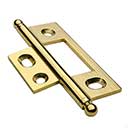 Horton Brasses [NM-3-B] Solid Brass Cabinet Door Non-Mortised Hinge - Ball Tip - Square Corner - Adjustable - Polished Brass Unlacquered Finish - Pair - 2 1/2&quot; H x 1 1/2&quot; W
